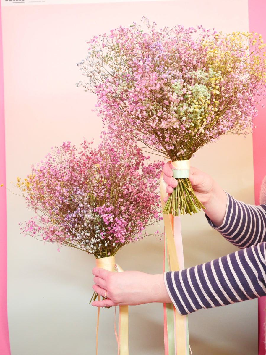 The Rainbow Cloud Gypsophilia Dried Flower Baked Blossom Bridal Bouque ...