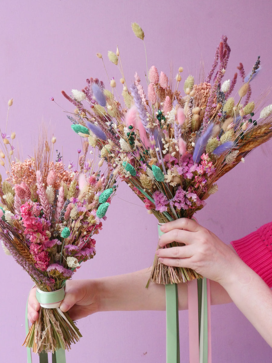 Bespoke Dried Flower Baked Blossom Bridesmaid Bouquet – The Happy Blossoms