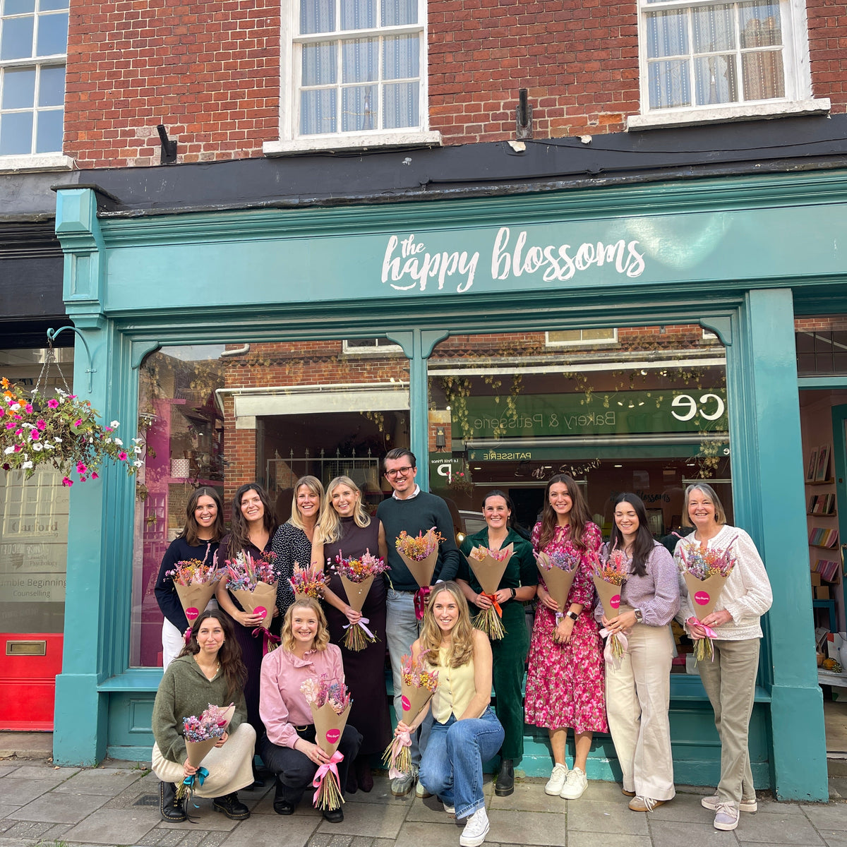 A private workshop in front of the happy blossoms wimborne store.